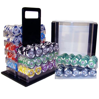 1000 Acrylic Set Tournament Pro Poker Chips FREE BOOK  