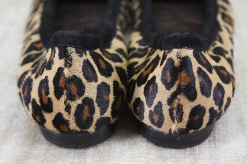 New Attilio Giusti Leombruni AGL Leopard Ballet flats 7.5 Pony Calf 