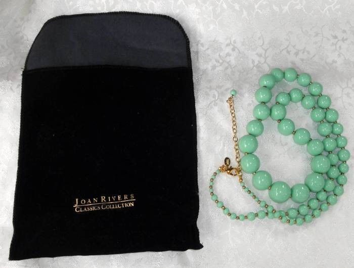 Joan Rivers Set of TWO Graduated Shades of Green Beaded Necklace s 