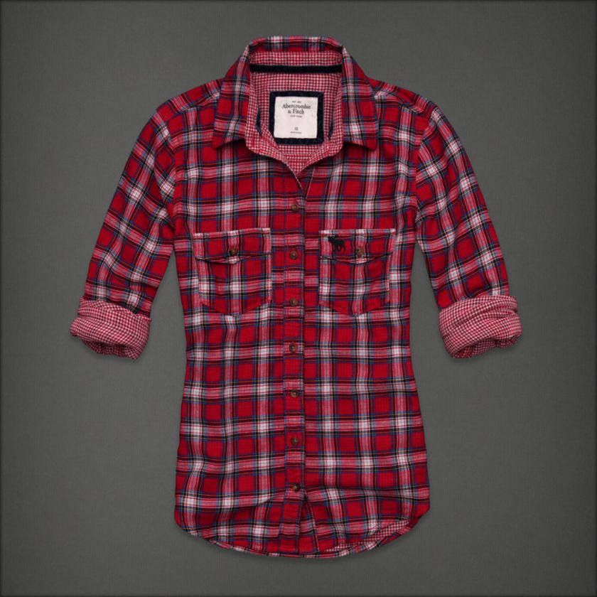 Abercrombie&Fitch Womens Shirt/BlouseTara,Red Plaid  