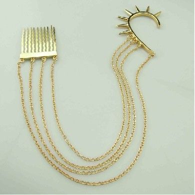 2012 HOT SELL Fashion Charm Comb Detailed Spike Drop Ear Cuff FREE 