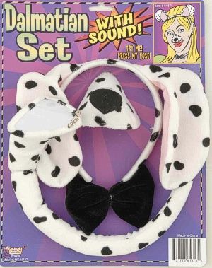 This Dalmatian Accessory Set includes Nose, Bow Tie, Tail, and 