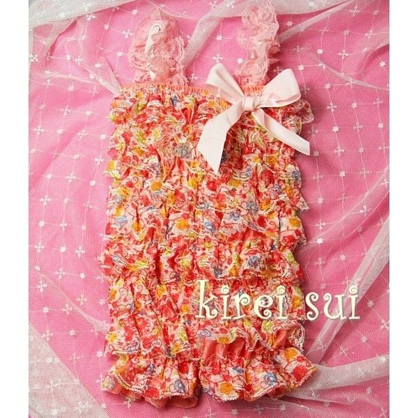 Baby Girls Colorful Pink Flower Lace Petti Rompers Romper Straps NB 3T 