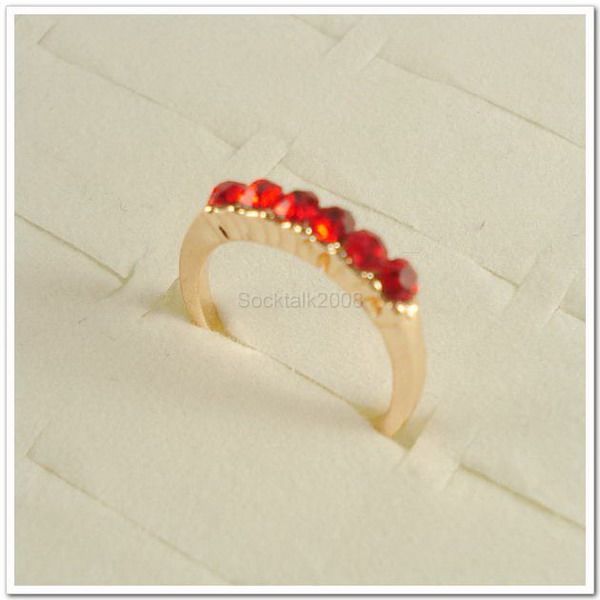   Lots of 50 PCS Gold Plated Rhinestone Crystal Rings 50A27  