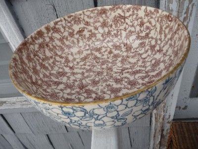 UNIQUE ANTIQUE ROYAL DOULTON BOWL IVORY INSECTS PATTERN BROWN INSIDE 