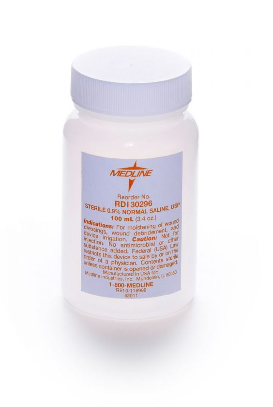 Medline Sterile Saline Solution, .09% 100ML, 48/Case  