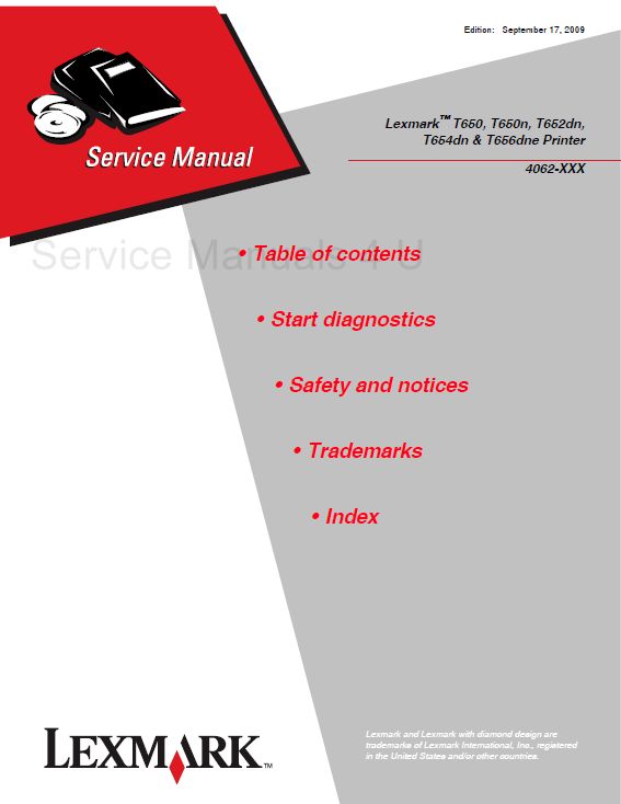 Lexmark T650 T652 T654 T656 Service Manual PDF  