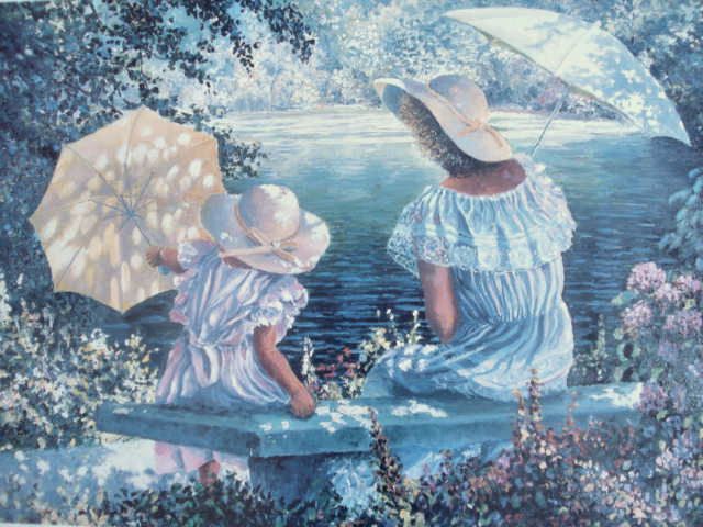 Yanush Godlewski Springtime Afternoon Mother Daughter  