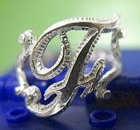 Real Sterling silver 925 letter Initial F ring jewelry  