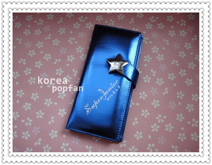 SJ SUPER JUNIOR WITH E.L.F KPOP BLUE WALLET WITH BOX NEW  