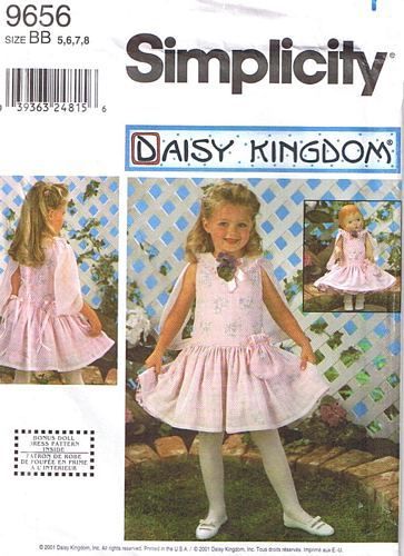 Daisy Kingdom Dress Size 5 8 + 18 Doll Pattern 9656  