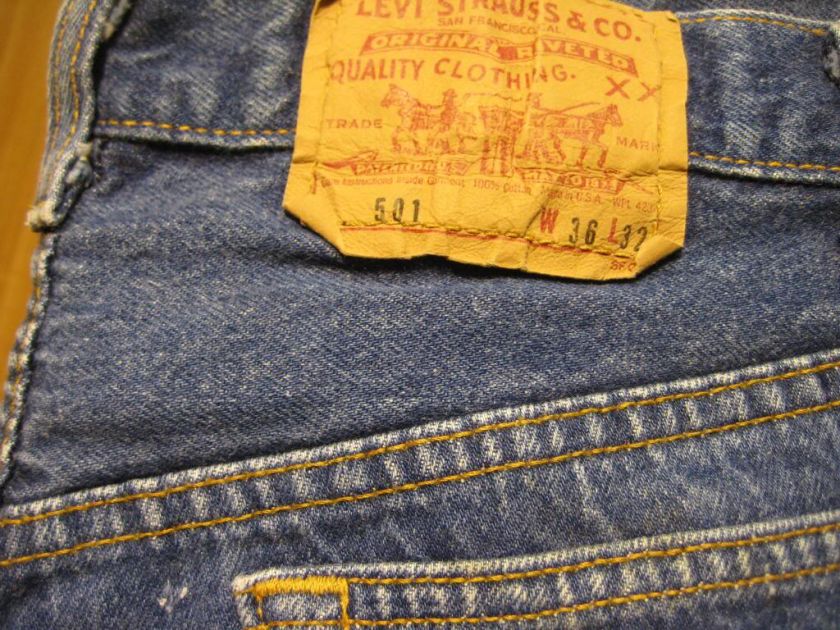 2327 Levis vintage USA 501 jeans 36x32 shrink to fit  