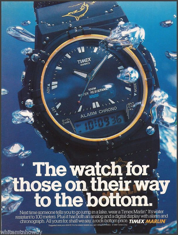1990 TIMEX Marlin Watch Collectible Print AD~Advert  