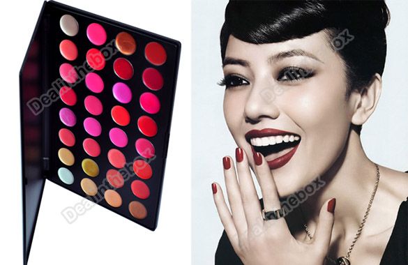 Wonderful 32 Color Lips Gloss Lipsticks Makeup Cosmetics Palette 