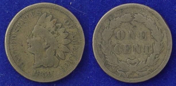 1859 INDIAN HEAD CENT PENNY PRE CIVIL WAR DATED RARE OLD U.S. TYPE 