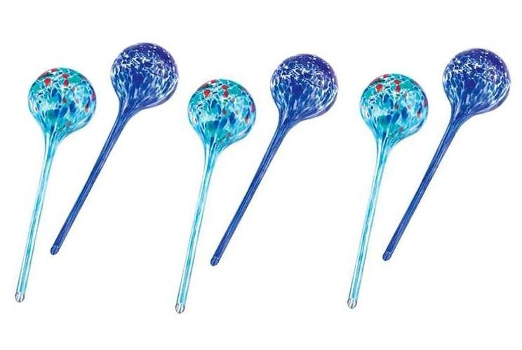 Set of 6 Glass Plant Watering Globe Stakes NEW  
