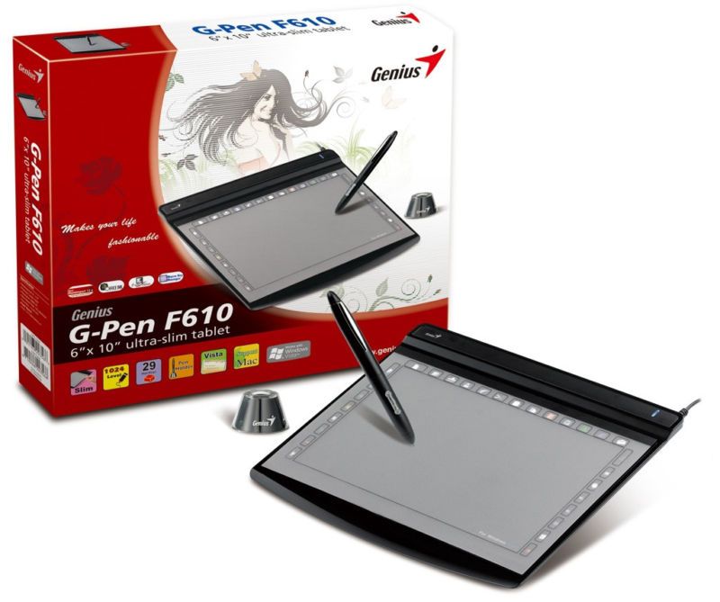 Genius G Pen F610 Slim Graphic Tablet For Windows & Mac 091163223566 