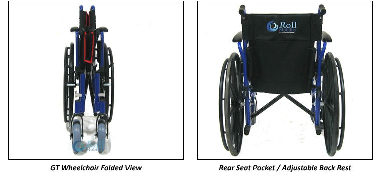 Roll Mobility GT Aluminum Wheelchair 18 Seat Quick Release Wheels 