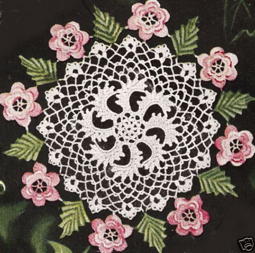 Vintage Irish Rose Doily Centerpiece Crochet PATTERN  